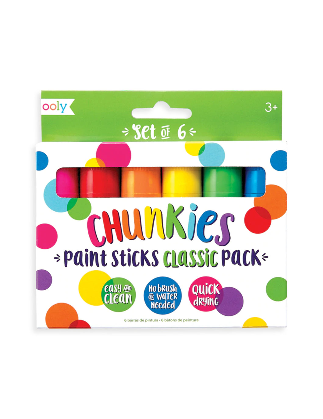 Ooly Chunkies Paint Sticks - Set of 6 Classic Colours