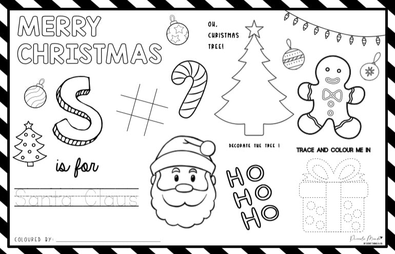 My Christmas Activity Disposable Colouring Placemat (10 Sheets)